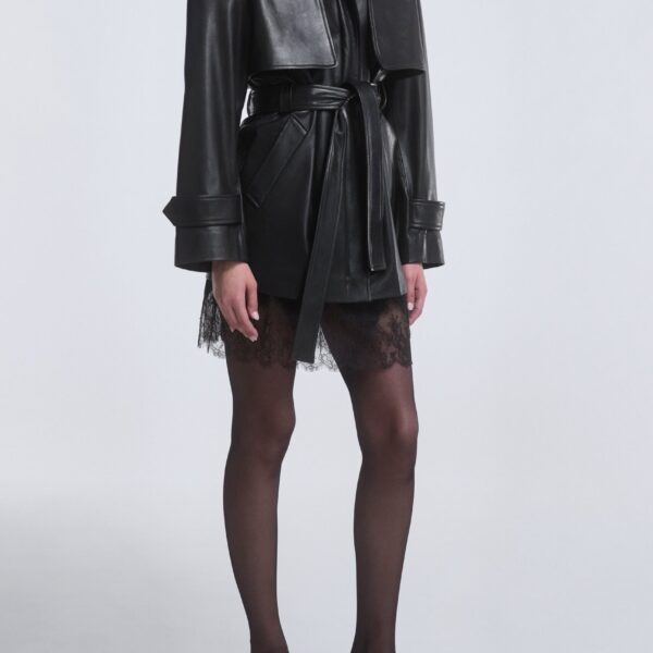Nour Hammour Jackets Color | Priya Sculpted Leather Jacket luxury leather Jackets from Coveti