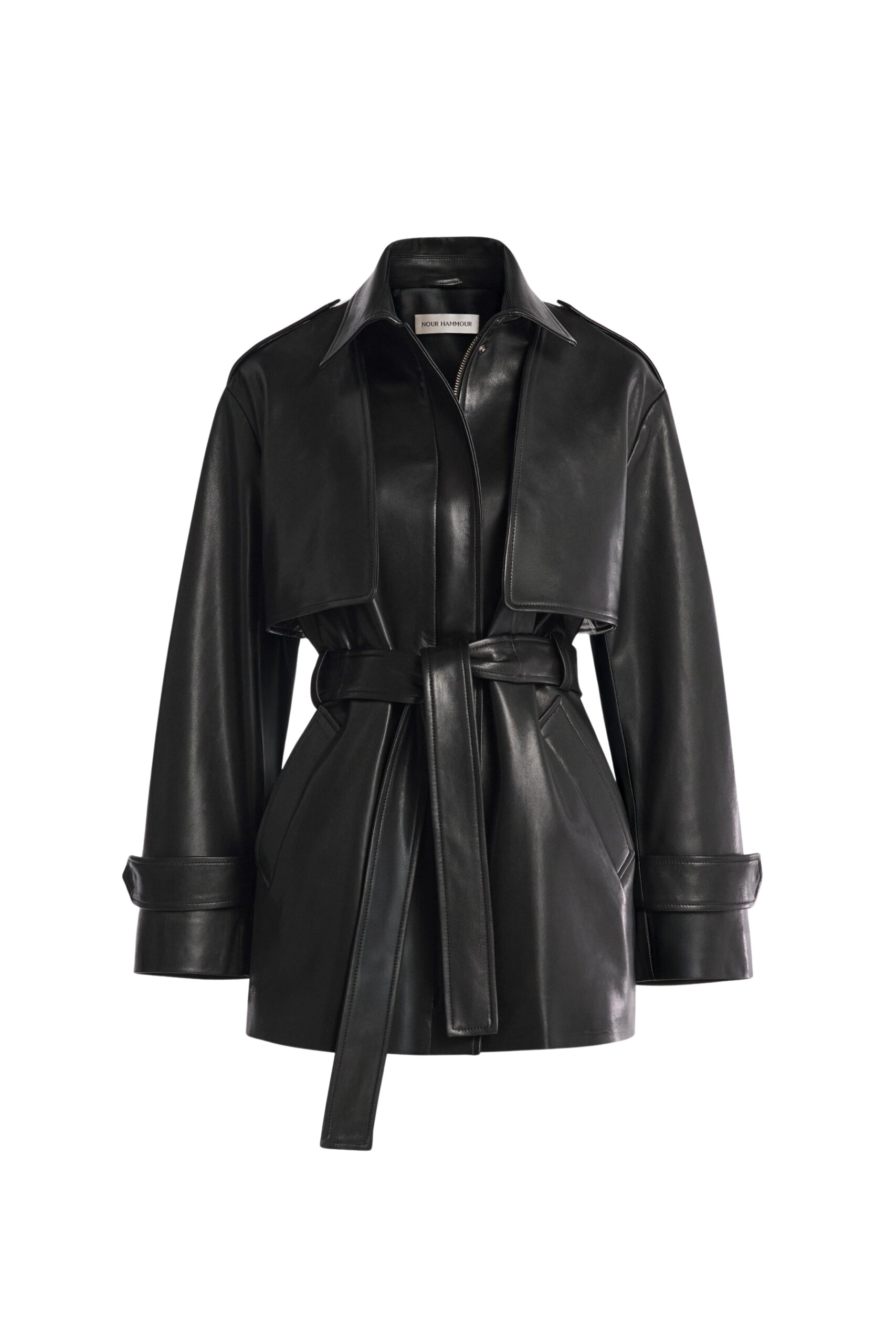 Nour Hammour Priya Sculpted Leather Jacket