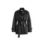 Nour Hammour Jackets Color | Priya Sculpted Leather Jacket luxury leather Jackets from Coveti
