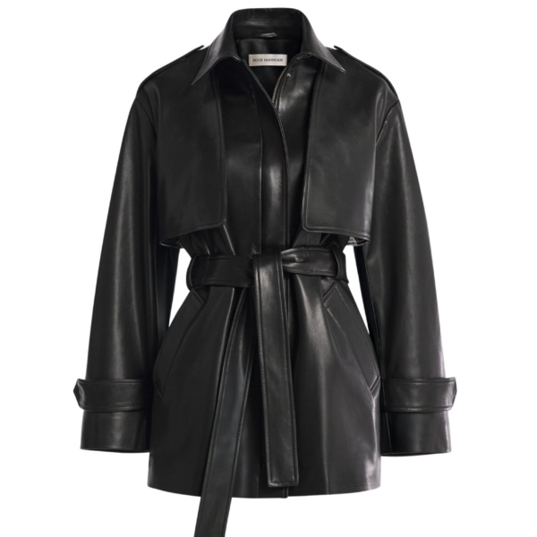 Nour Hammour Jackets Color | Priya Sculpted Leather Jacket luxury leather Jackets from Coveti