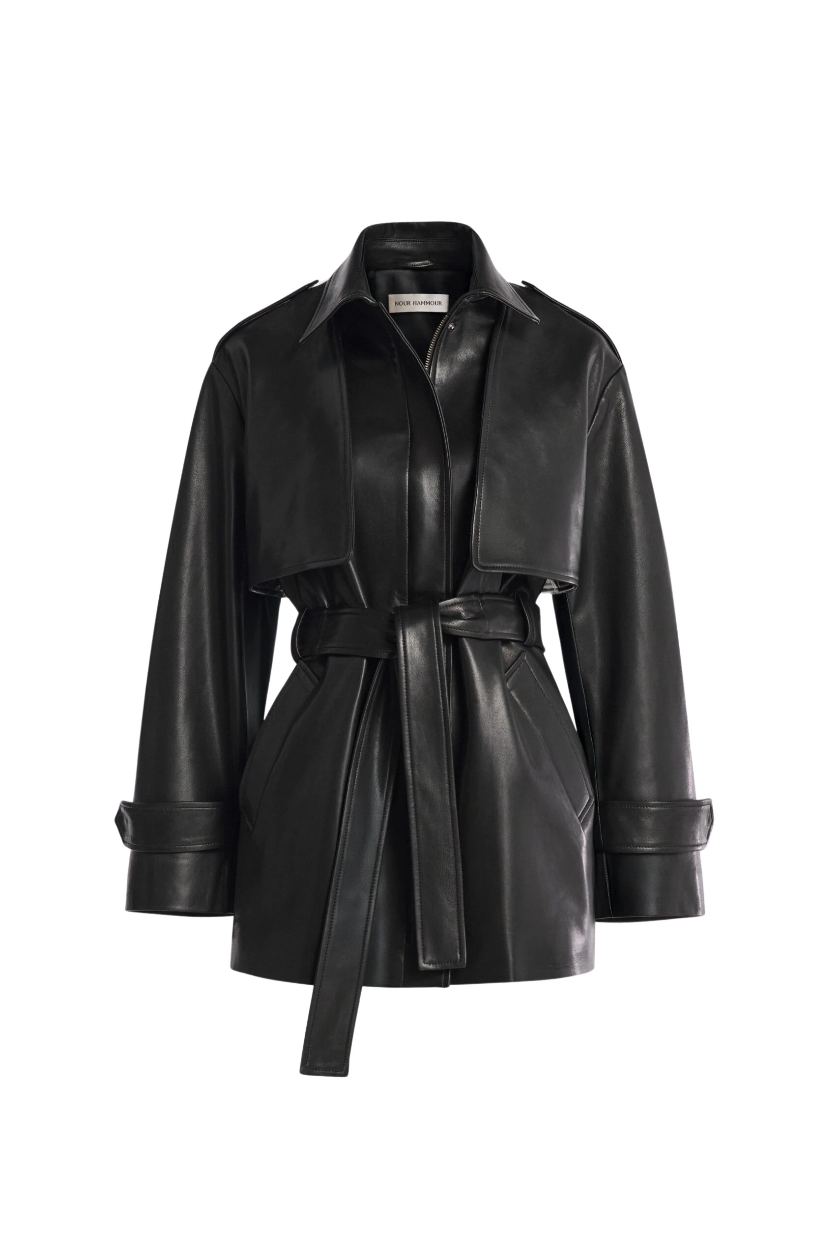 Nour-Hammour-Priya-Sculpted-Leather-Jacket-scaled90927_nobg Nour Hammour Jackets Color | Priya Sculpted Leather Jacket luxury leather Jackets from Coveti