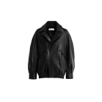Nour Hammour Jackets Color | Rafe Scuptural Leather Bomber Jacket luxury leather Jackets from Coveti