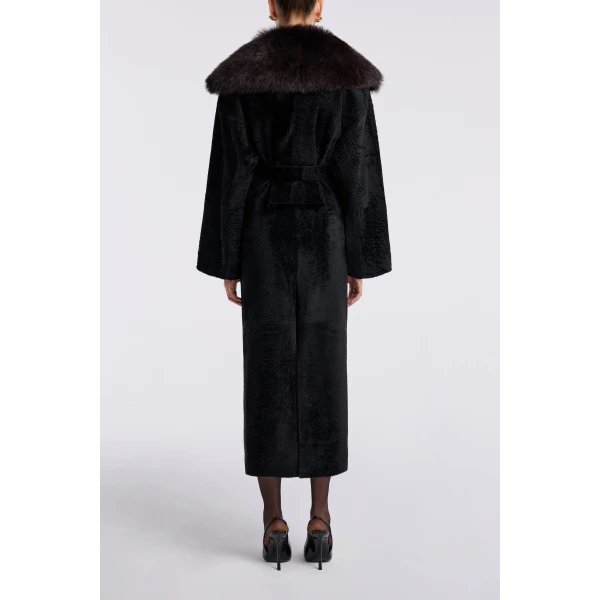 Nour Hammour Renata Velvety Shearling Jacket, view 4