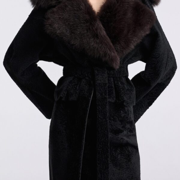 Nour Hammour Jackets Color | Renata Velvety Shearling Jacket luxury leather Jackets from Coveti