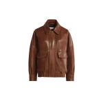 Nour Hammour Jackets Color | Runa Soft Leather Bomber luxury leather Jackets from Coveti