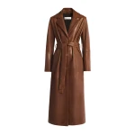 Nour Hammour Coats Color | Scarlett Polished Leather Trench luxury leather Coats from Coveti