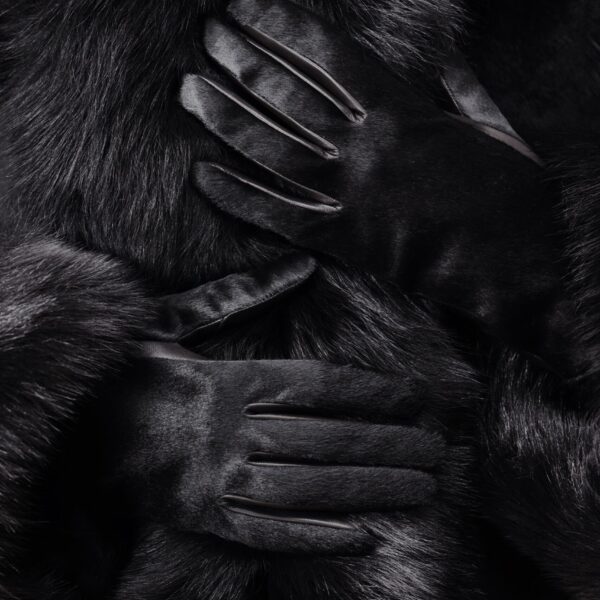 Nour Hammour Gloves Color | Short Gloves Ponyhair Ponyhair Leather Gloves luxury leather Gloves from Coveti