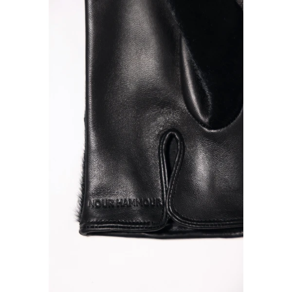 Nour Hammour Short Gloves Ponyhair Ponyhair Leather Gloves, view 3