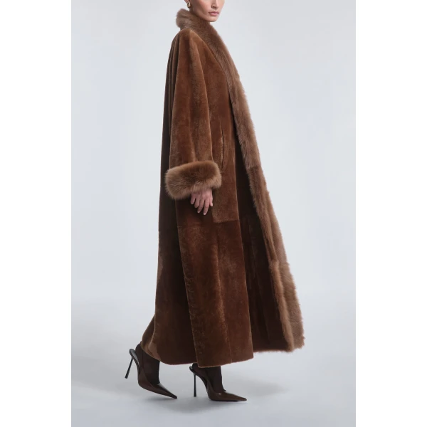 Nour Hammour Sima Grand Shearling Coat, view 3