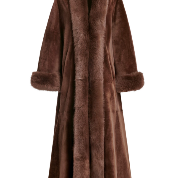 Nour Hammour Coats Color | Sima Grand Shearling Coat luxury leather Coats from Coveti