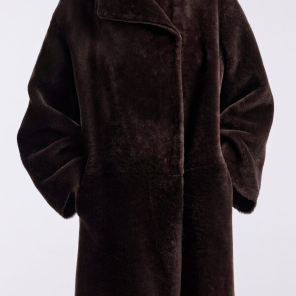 Nour Hammour Coats Color | Solène Soft Blanket Coat luxury leather Coats from Coveti