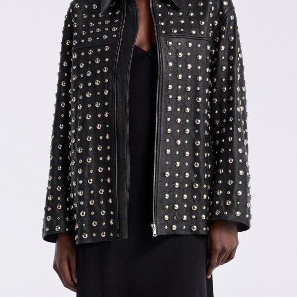 Nour Hammour Jackets Color | Studded Leather Jacket Decadent Studded Jacket luxury leather Jackets from Coveti