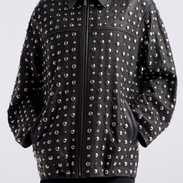 Nour Hammour Jackets Color | Studded Leather Jacket Decadent Studded Jacket luxury leather Jackets from Coveti