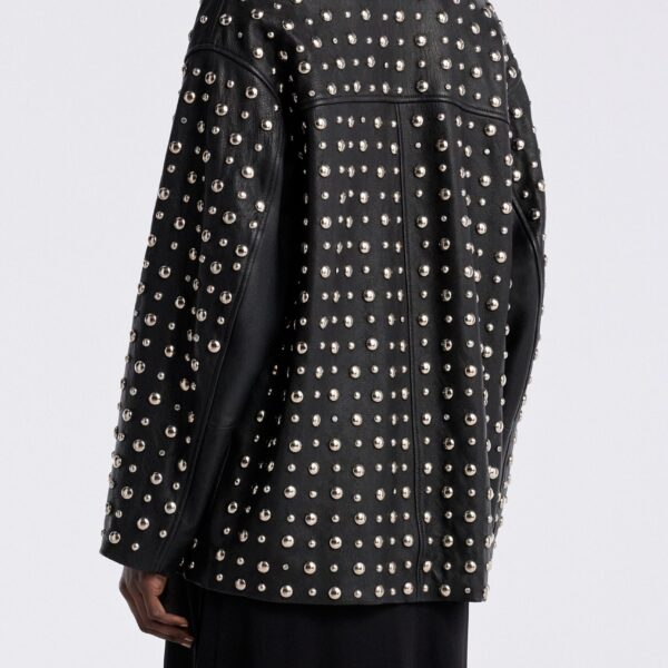 Nour Hammour Jackets Color | Studded Leather Jacket Decadent Studded Jacket luxury leather Jackets from Coveti