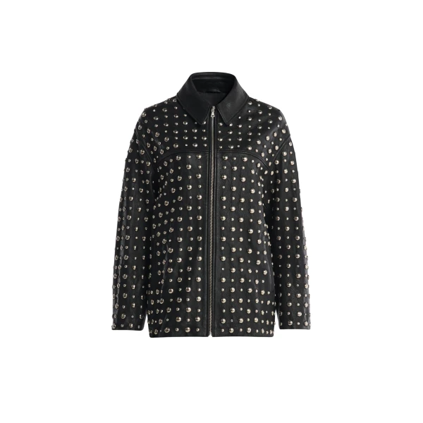 Nour Hammour Jackets Color | Studded Leather Jacket Decadent Studded Jacket luxury leather Jackets from Coveti