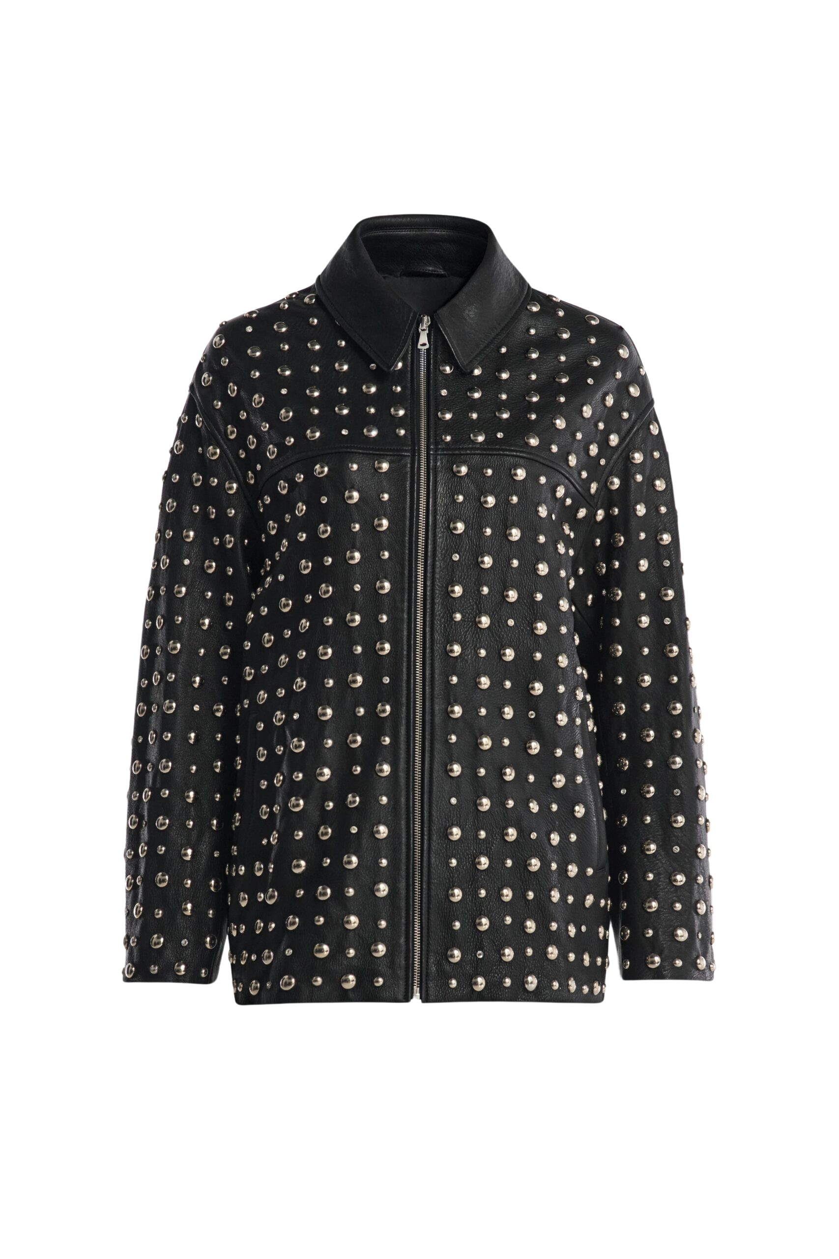 Nour Hammour Studded Leather Jacket Decadent Studded Jacket
