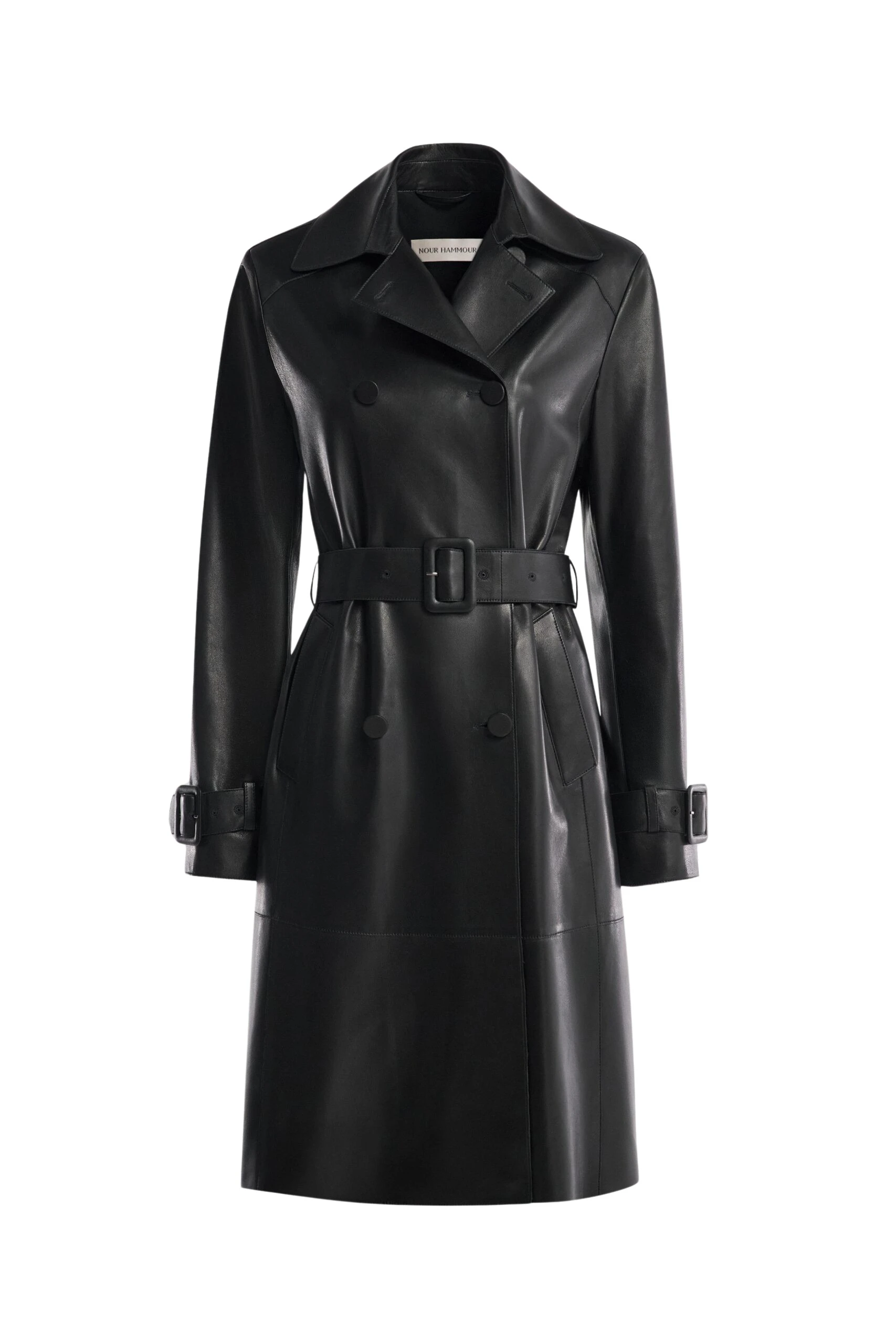 Nour-Hammour-Tate-Midlength-Essential-Leather-Trench-scaled68747_nobg Nour Hammour Coats Color | Tate Midlength Essential Leather Trench luxury leather Coats from Coveti