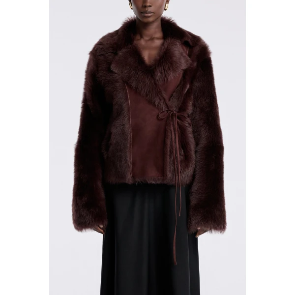 Nour Hammour Verena Luscious Shearling Jacket, view 2