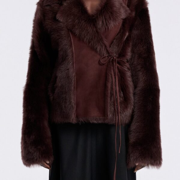 Nour Hammour Jackets Color | Verena Luscious Shearling Jacket luxury leather Jackets from Coveti