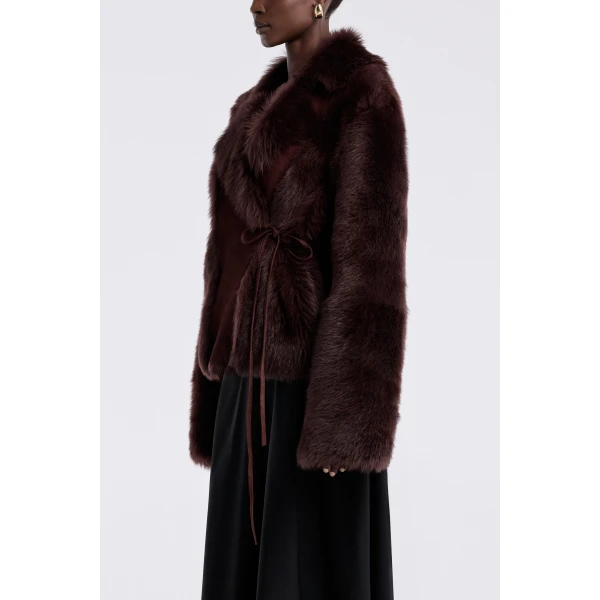 Nour Hammour Verena Luscious Shearling Jacket, view 3