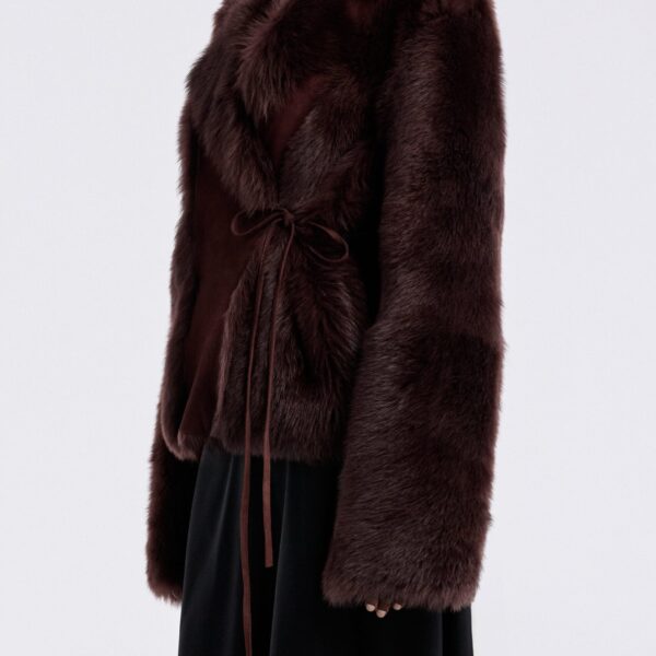 Nour Hammour Jackets Color | Verena Luscious Shearling Jacket luxury leather Jackets from Coveti