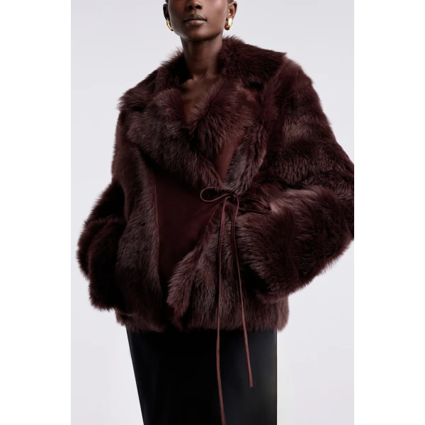 Nour Hammour Verena Luscious Shearling Jacket, view 5