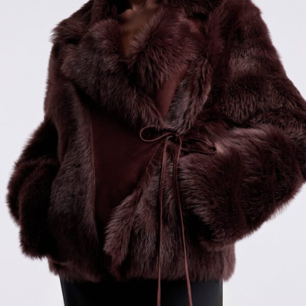 Nour Hammour Jackets Color | Verena Luscious Shearling Jacket luxury leather Jackets from Coveti