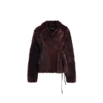 Nour Hammour Jackets Color | Verena Luscious Shearling Jacket luxury leather Jackets from Coveti