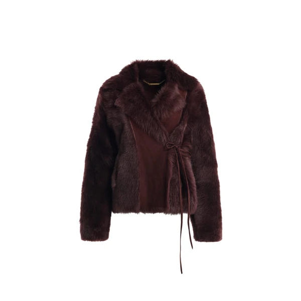 Nour Hammour Jackets Color | Verena Luscious Shearling Jacket luxury leather Jackets from Coveti