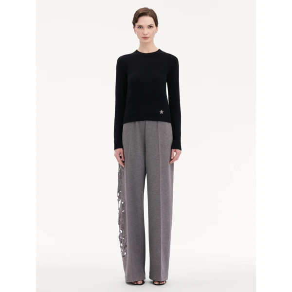 Oscar de la Renta O Flower Cashmere Pullover - Oscar de la Renta Knitwear - American Couture - Shop at Coveti