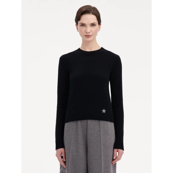 Oscar de la Renta O Flower Cashmere Pullover - Oscar de la Renta Knitwear - American Couture - Shop at Coveti