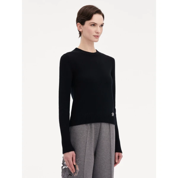 Oscar de la Renta O Flower Cashmere Pullover - Oscar de la Renta Knitwear - American Couture - Shop at Coveti