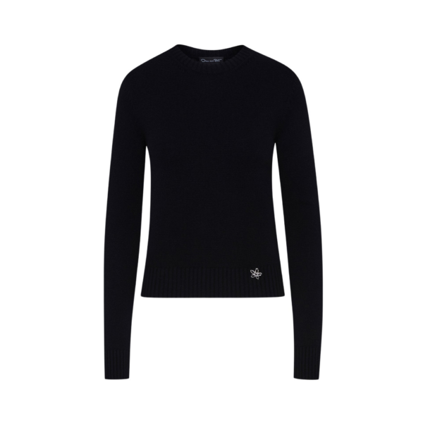 Oscar de la Renta O Flower Cashmere Pullover - Oscar de la Renta Knitwear - American Couture - Shop at Coveti