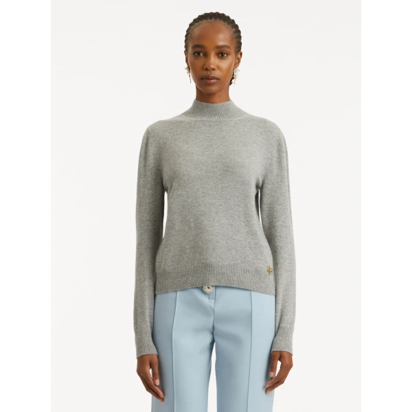 Oscar de la Renta O Flower Cashmere Pullover with Scarf - Oscar de la Renta Knitwear - American Couture - Shop at Coveti
