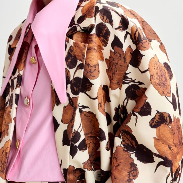 Essentiel Antwerp Off-white and brown double-breasted coat - Essentiel Antwerp Coats - Colorful Belgian Design - Shop at Coveti