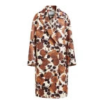 Essentiel Antwerp Off-white and brown double-breasted coat - Essentiel Antwerp Coats - Colorful Belgian Design - Shop at Coveti