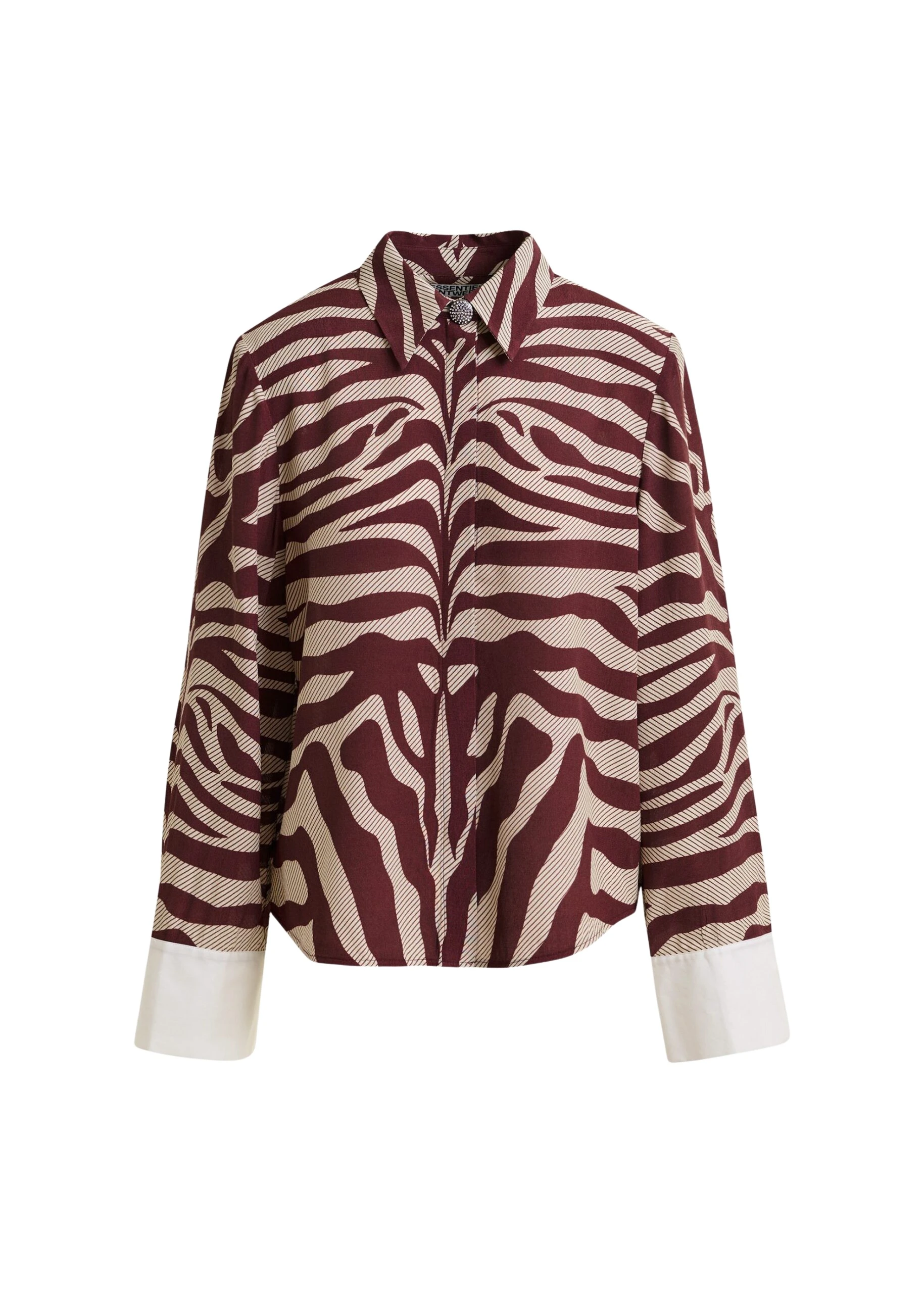 Off-white-and-burgundy-zebra-jacquard-shirt-with-rhinestone-encrushed-button-Essentiel-Antwerp-Shirts-scaled50448_nobg Essentiel Antwerp Off-white and burgundy zebra-jacquard shirt with rhinestone-encrushed button - Essentiel Antwerp Shirts - Colorful Belgian Design - Shop at Coveti