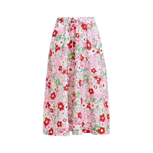 Essentiel Antwerp Off-white and multicolor floral-jacquard midi skirt - Essentiel Antwerp Skirts - Colorful Belgian Design - Shop at Coveti