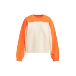 Essentiel Antwerp Off-white and orange two-tone sweater - Essentiel Antwerp Knitwear - Colorful Belgian Design - Shop at Coveti