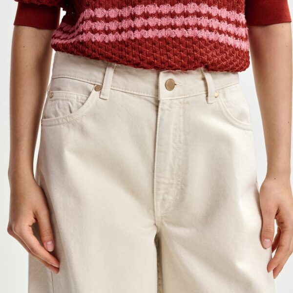 Essentiel Antwerp Off-white barrel-leg jeans - Essentiel Antwerp Pants - Colorful Belgian Design - Shop at Coveti