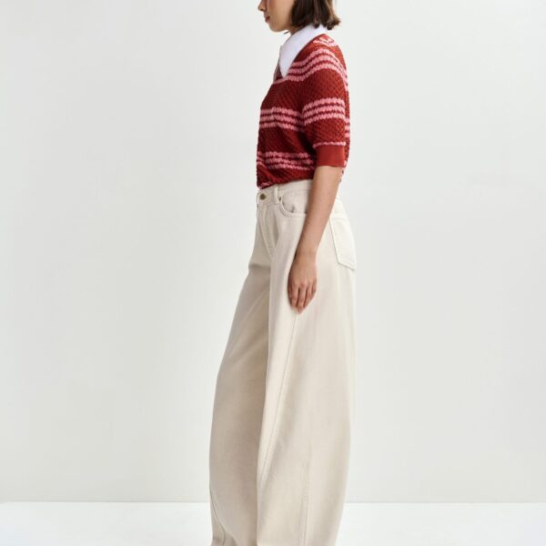 Essentiel Antwerp Off-white barrel-leg jeans - Essentiel Antwerp Pants - Colorful Belgian Design - Shop at Coveti