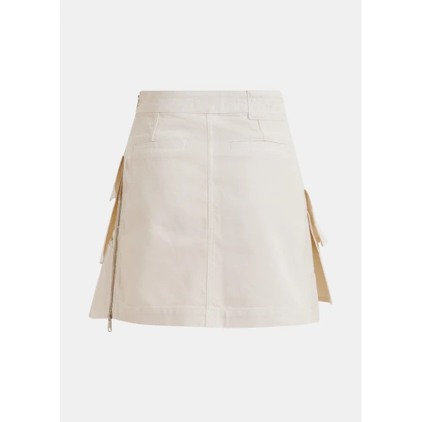 Essentiel Antwerp Off-white cotton miniskirt with ruffle details Skirt, view 2