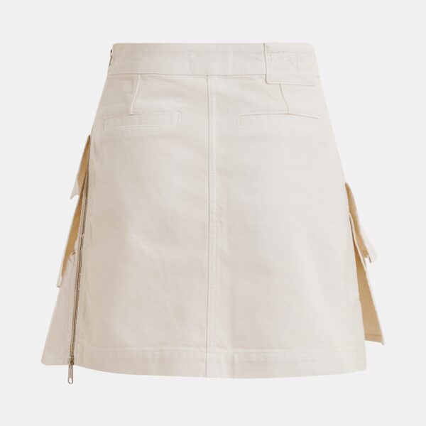 Essentiel Antwerp Off-white cotton miniskirt with ruffle details - Essentiel Antwerp Skirts - Colorful Belgian Design - Shop at Coveti