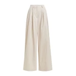 Essentiel Antwerp Off-white pleated wide-leg pants - Essentiel Antwerp Pants - Colorful Belgian Design - Shop at Coveti