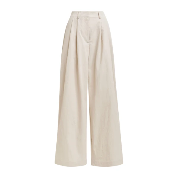 Essentiel Antwerp Off-white pleated wide-leg pants - Essentiel Antwerp Pants - Colorful Belgian Design - Shop at Coveti