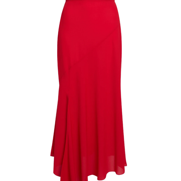 Safiyaa Olimpia Skirt in Azalea Red - Safiyaa Skirts - Heavy Crepe Cape Gown - Shop at Coveti