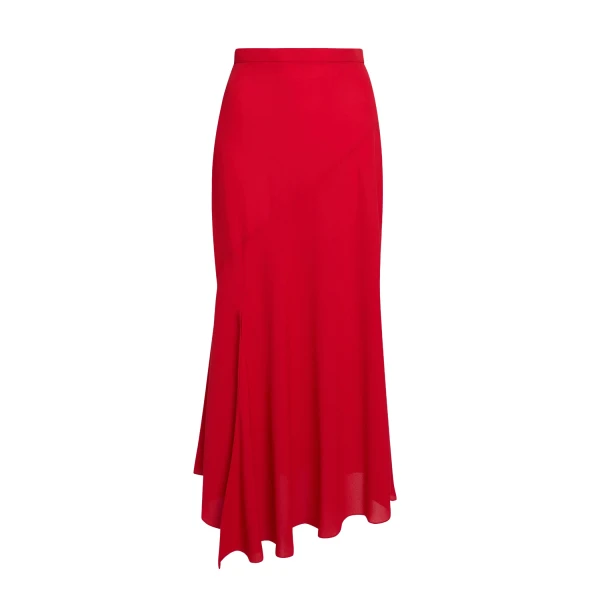 Safiyaa Olimpia Skirt in Azalea Red - Safiyaa Skirts - Heavy Crepe Cape Gown - Shop at Coveti