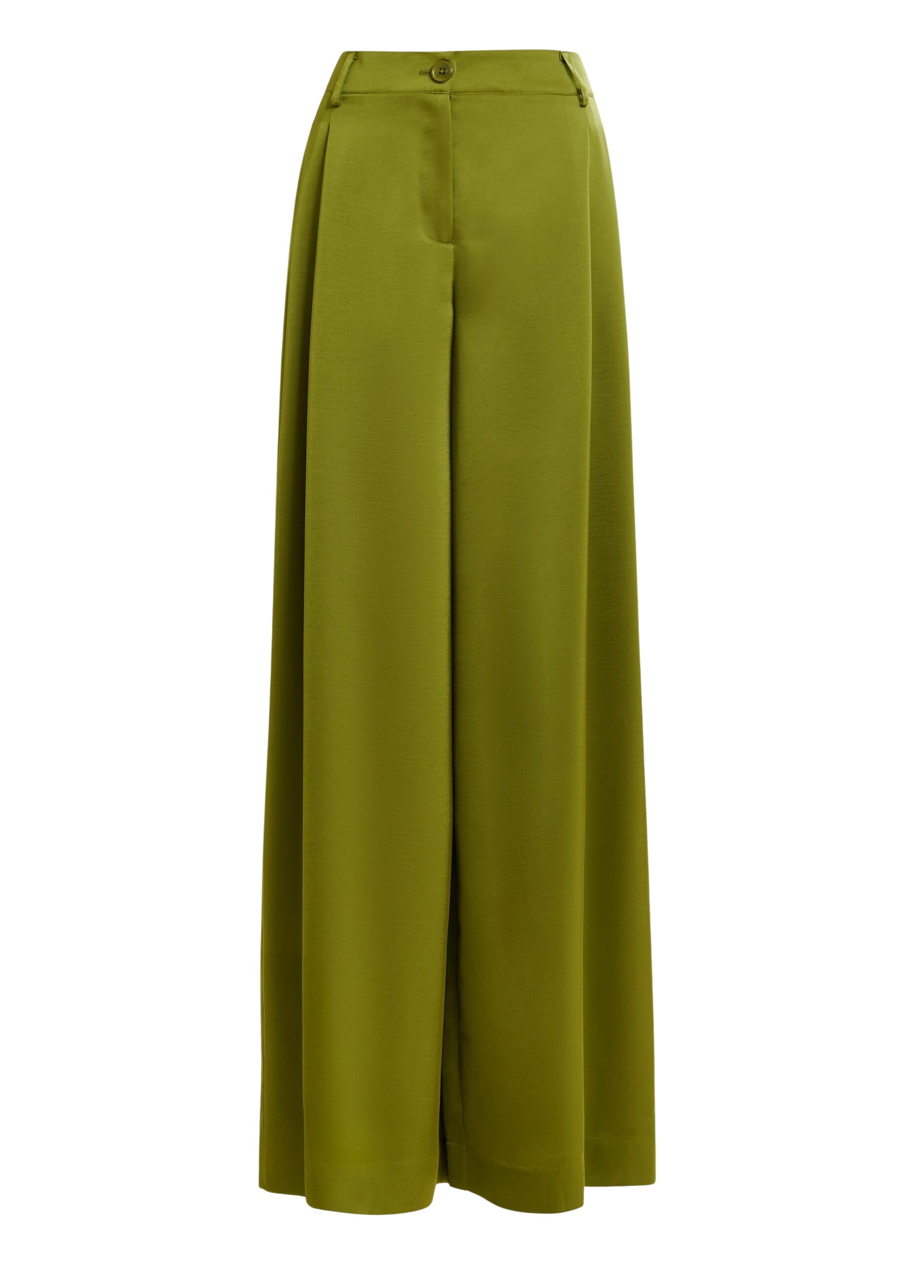 Essentiel Antwerp Olive green wide-leg satin pants