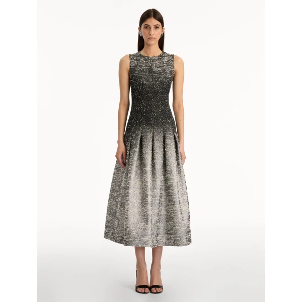 Oscar de la Renta Ombré Lurex Bouclé Jacquard Dress - Oscar de la Renta Dresses - American Couture - Shop at Coveti