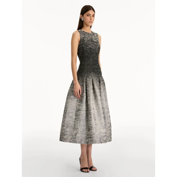 Oscar de la Renta Ombré Lurex Bouclé Jacquard Dress - Oscar de la Renta Dresses - American Couture - Shop at Coveti